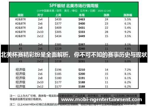 北美杯赛精彩纷呈全面解析，你不可不知的赛事历史与现状