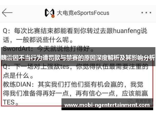 魏震因不当行为遭罚款与禁赛的原因深度解析及其影响分析